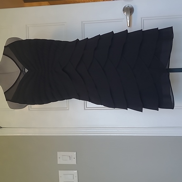 Little black dress with tulip layers and sheer - Picture 8 of 8